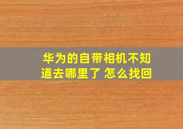 华为的自带相机不知道去哪里了 怎么找回